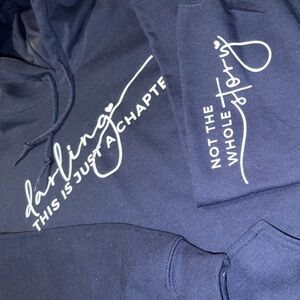 Navy Motivational Quote Hoodie - Large